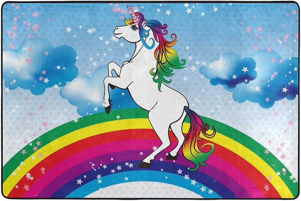 Colourlife Lightweight Carpet Mats Area Soft Rugs Floor Mat Doormat Decoration For Rooms Entrance 36 X 24 Inches Unicorn Rainbow Believe Your Dream