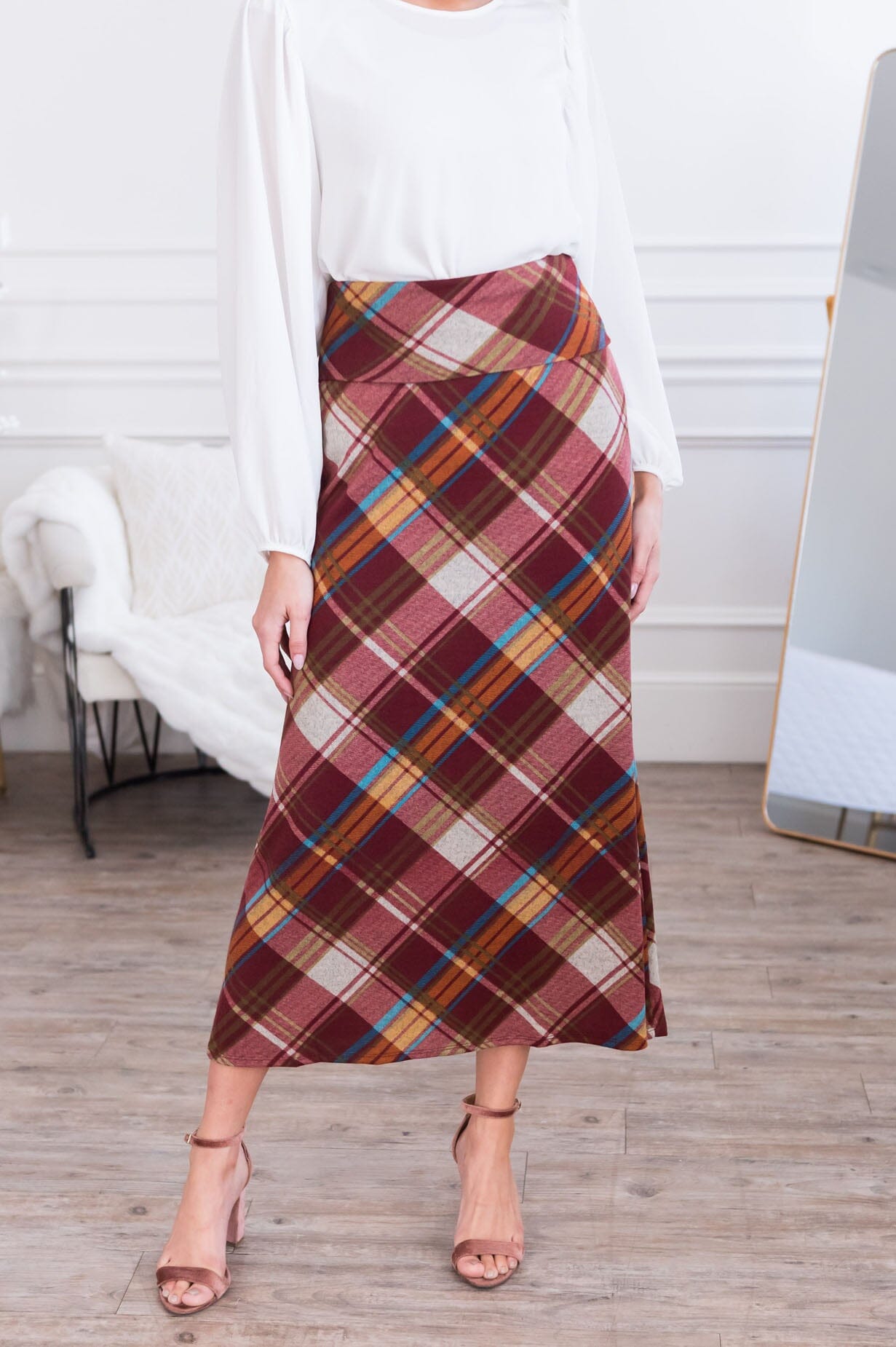 Forever Faithful Modest Plaid Maxi Skirt