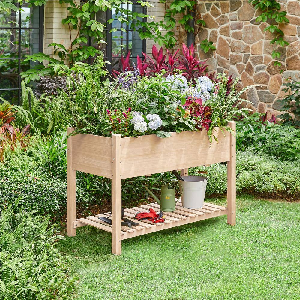 Yaheetech 47 in. L x 22.5 in. W x 31.5 in. H Fir Wood Elevated Raised Garden Bed for Vegetables Flowers and Herbs DYg7om0001