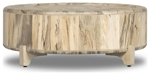 Nage Coffee Table Bleached Mahogany  Whitewashed Spalted Primavera   Farmhouse   Coffee Tables   by Rustic Home Furniture Deco  Houzz