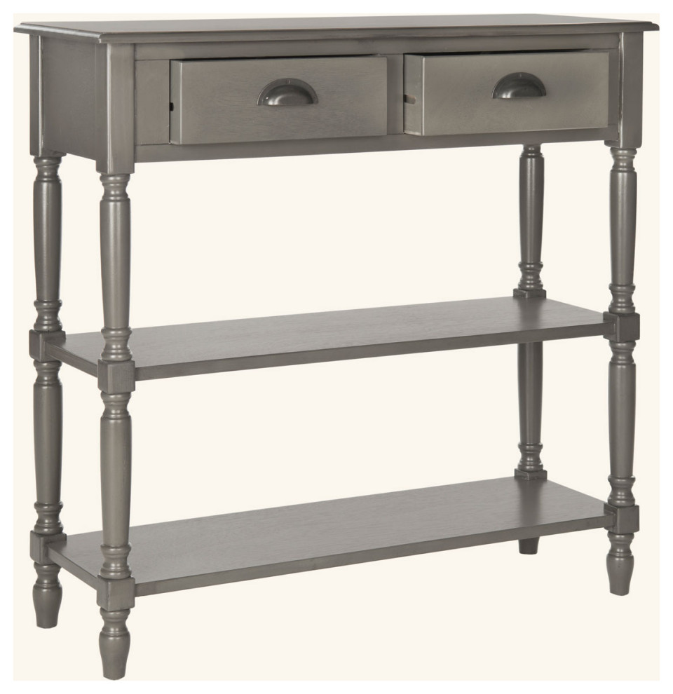 Mae Console Table With Storage Grey   Traditional   Console Tables   by Peachtree Fine Furniture  Houzz