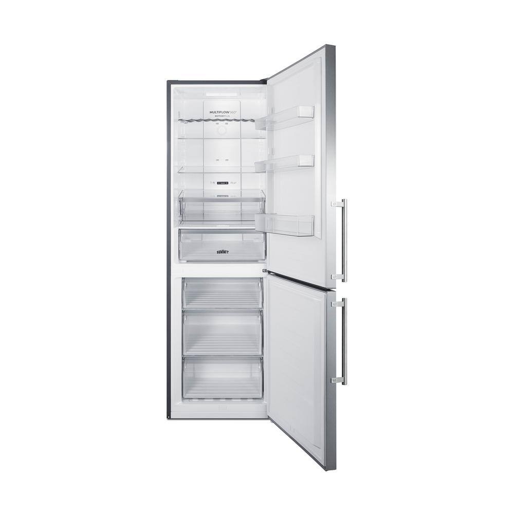 Summit Appliance 24 in. 10.6 cu. ft. Bottom Freezer Refrigerator in Stainless Steel Counter Depth LBF249