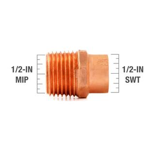 Everbilt 12 in. Copper Pressure Cup x MPT Male Adapter Fitting W 01131EB