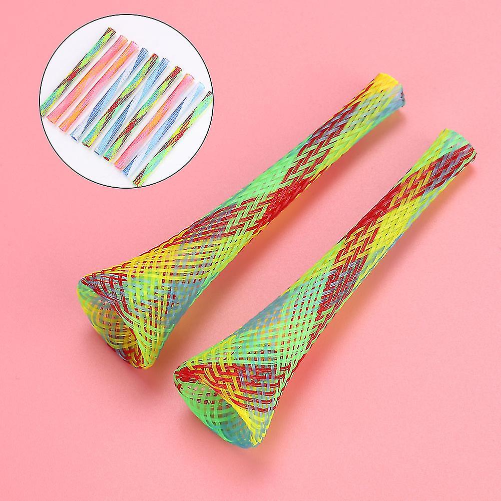 10Pcs Freely Folding Spring Shape MultiColor Cat Bouncing Toy Good Elasticity Pet Playing Toy