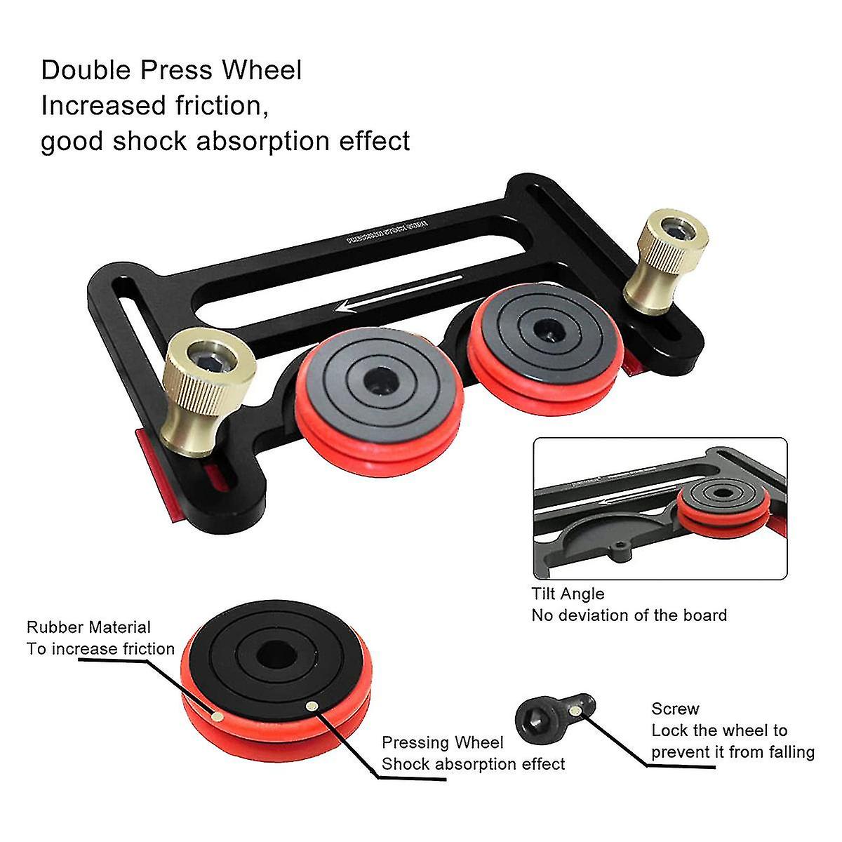 Guides For Table Saw， Dual Universal Featherboards With Sliding Blocks， Double Wheel Bearing Rolle