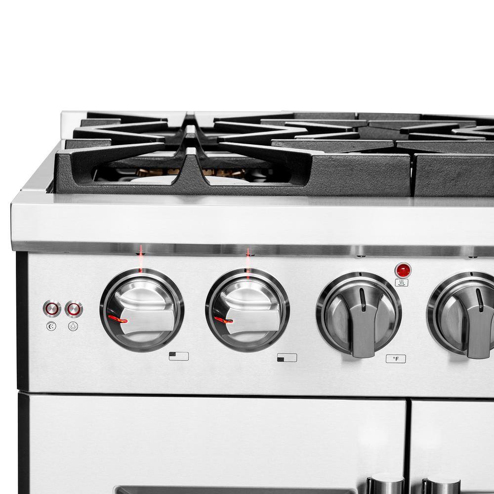 Forno Capriasca 30 in. Freestanding French Door Double Oven Dual Fuel Range 5 Burner Stainless Steel FFSGS6460-30