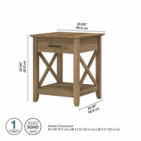 Key West End Table with Storage in Washed Gray