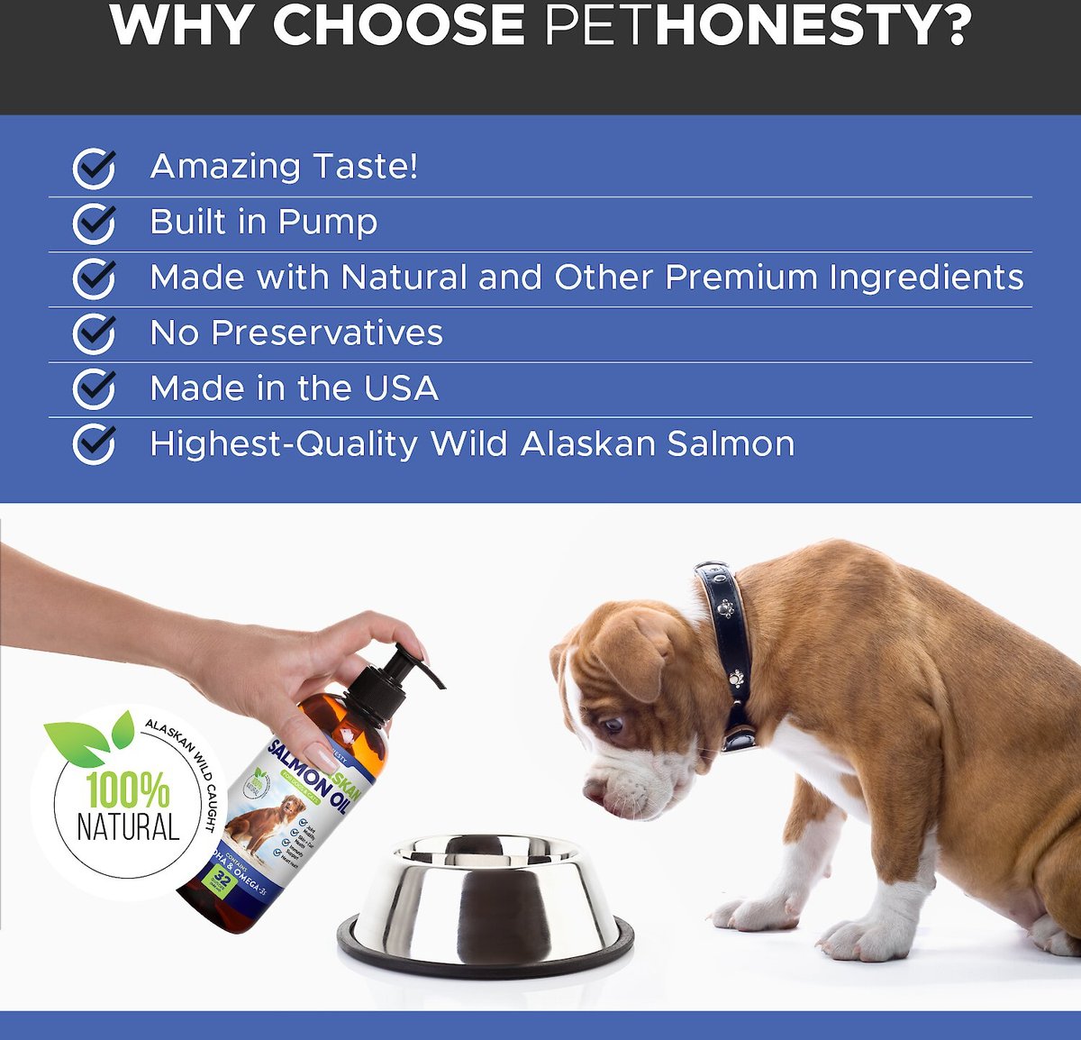 PetHonesty Omega-3 Fish Oil Immune， Joint and Skin and Coat Supplement for Dogs and Cats