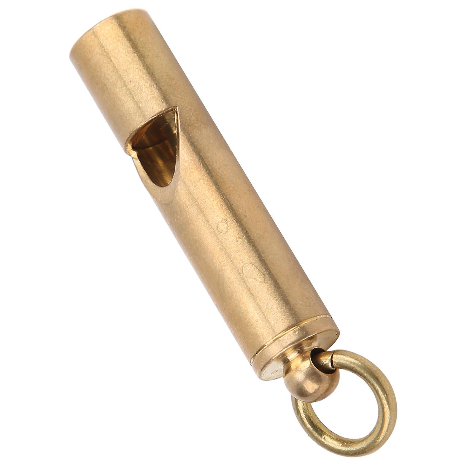 Survival Whistle With Keychain Brass High Decibel Emergency Whistle For Outdoor Camping