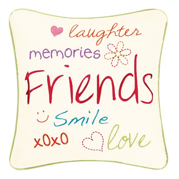 X 16 quot Friends Pink Embroidered Pillow