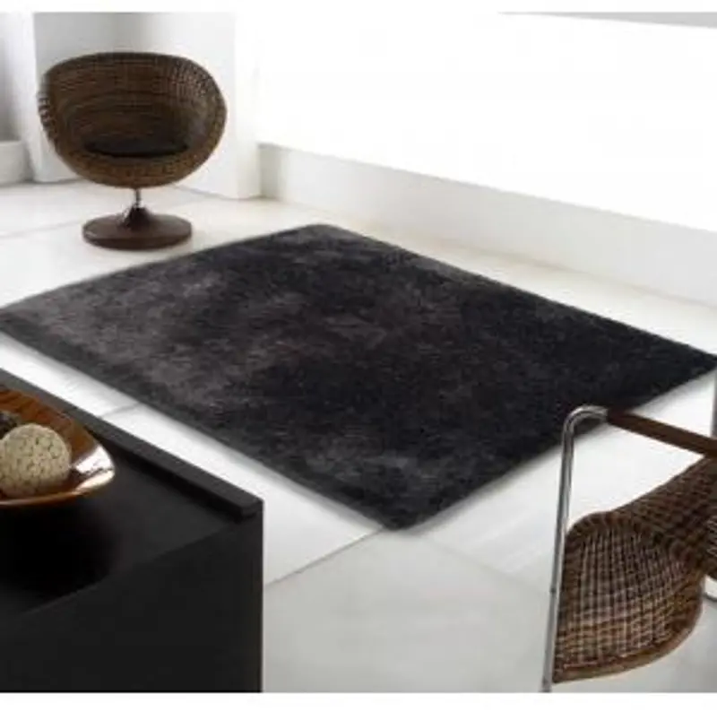 Viscose 5 x 7 Black Area Rug