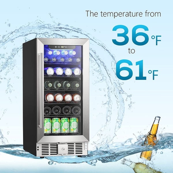 2.9 Cu.Ft Beverage Refrigerator Cooler - Wine Cooler Beverage Center Low Noise - 25.83*14.96*33.82 in