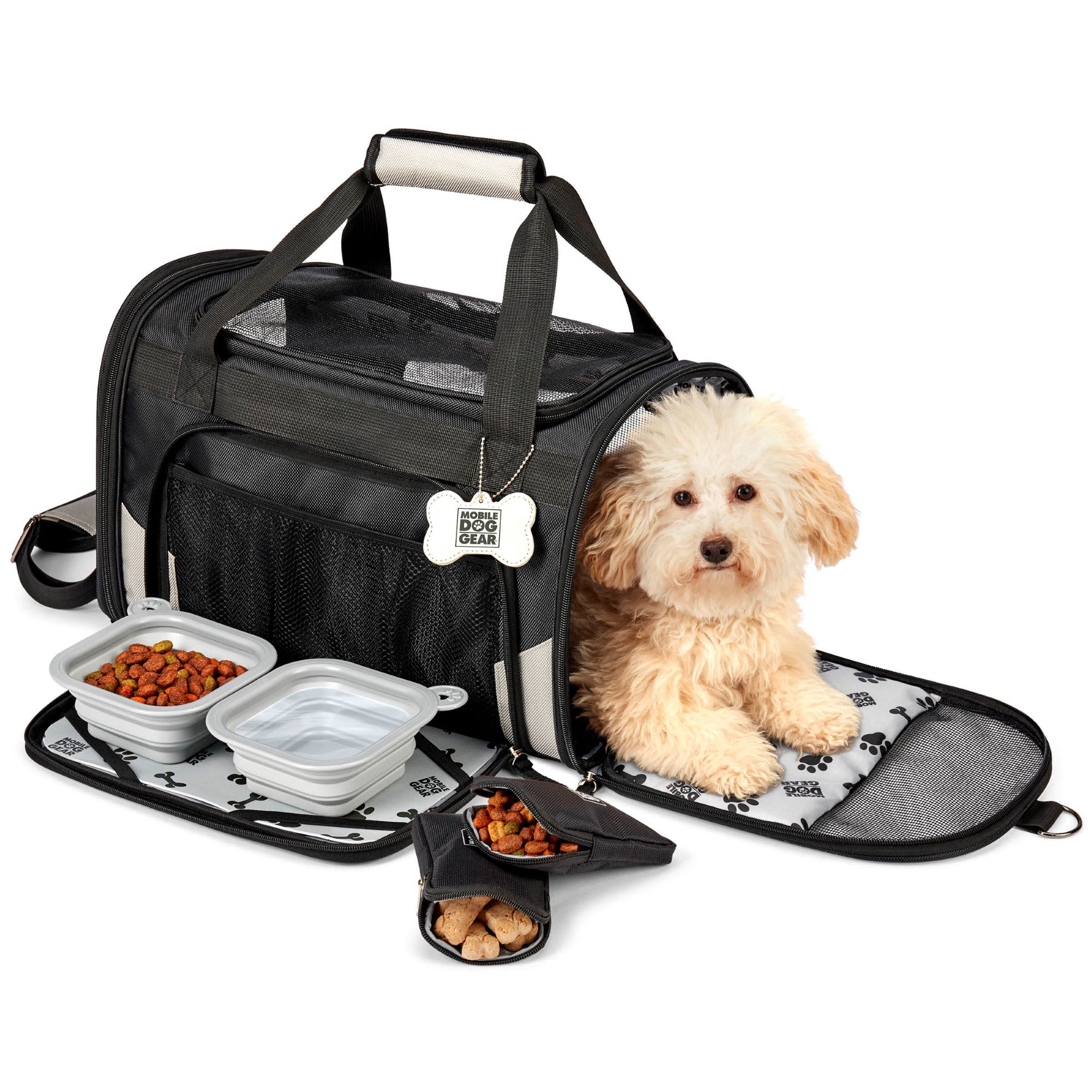 MOBILE DOG GEAR Black Pet Carrier Plus， Small