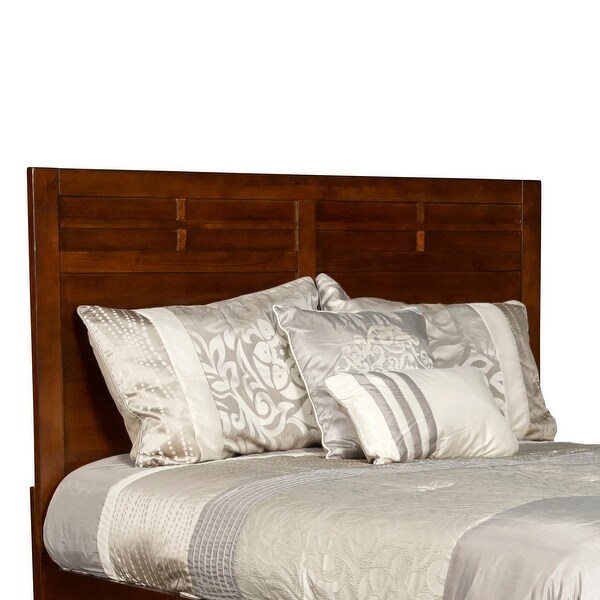 Panel Design Twin Size Wooden Headboard， Cherry Brown - - 31575586