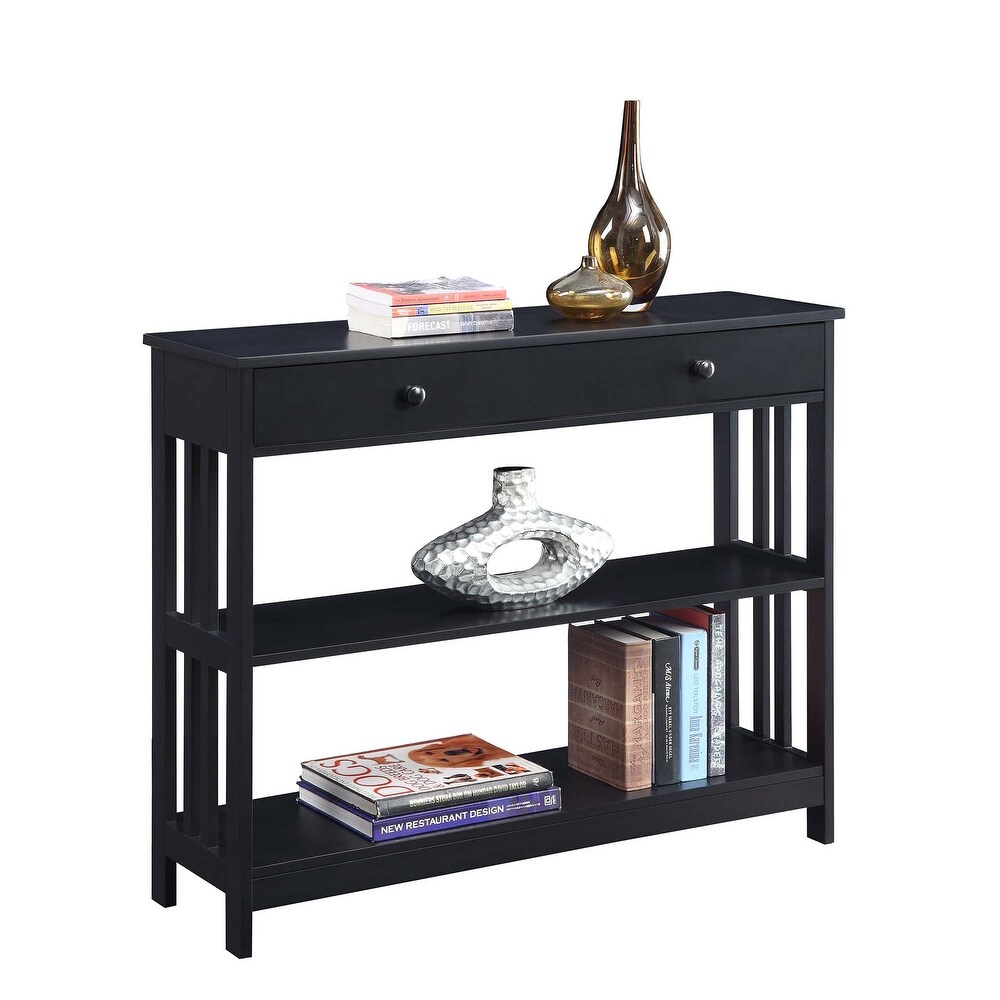 Convenience Concepts Mission 1 Drawer Console Table with Shelves