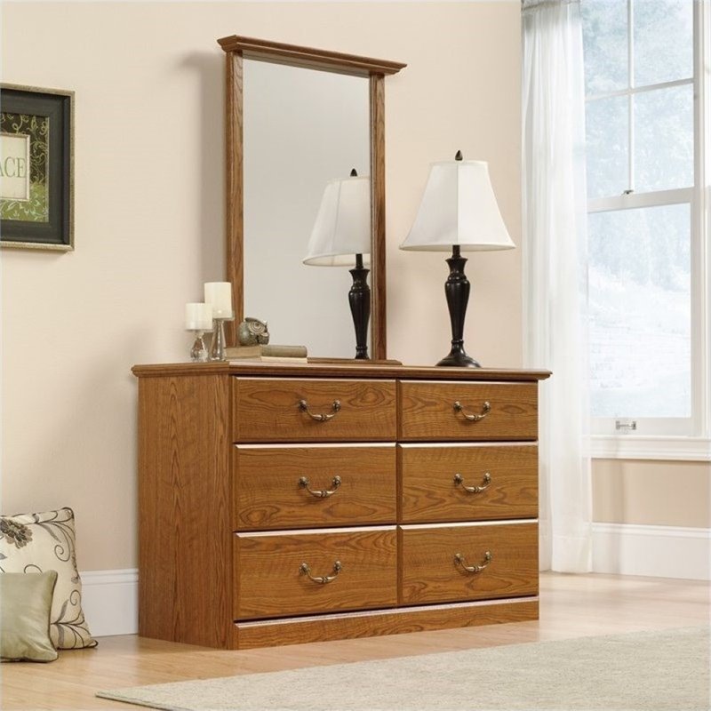 Pemberly Row 6 Drawer Bedroom Dresser in Carolina Oak