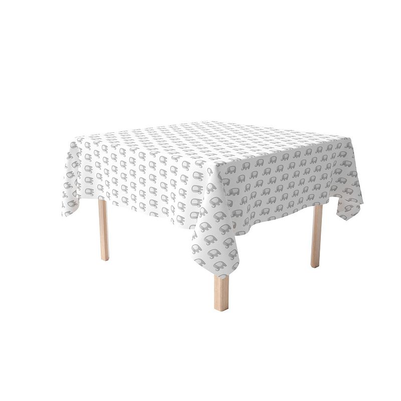 Square Tablecloth， 100% Cotton， 60x60， Baby Elephant Repeat