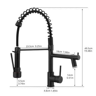 matrix decor Single Handle Standard Kitchen Faucet with LED in Matte Black MD-AL191ORBED