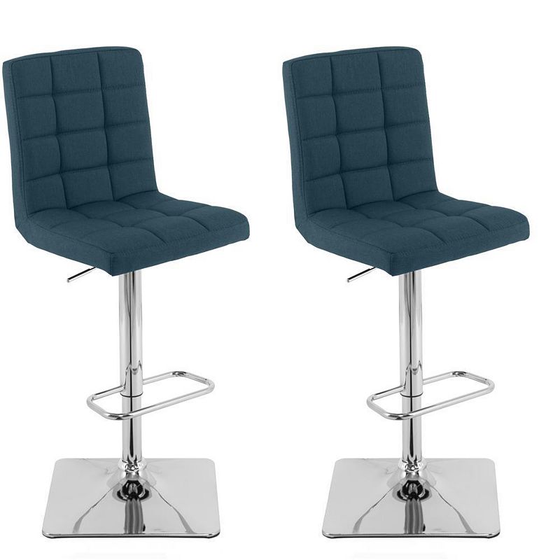 CorLiving Heavy Duty Gas Lift Adjustable Barstool in Tufted set of 2