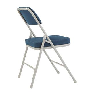 National Public Seating Navy Metal Frame Padded Seat Folding Chair (Set of 2) 3215