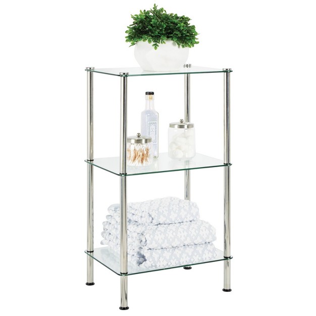 Mdesign Metal glass Tiered Storage Tower With Open Glass Shelves