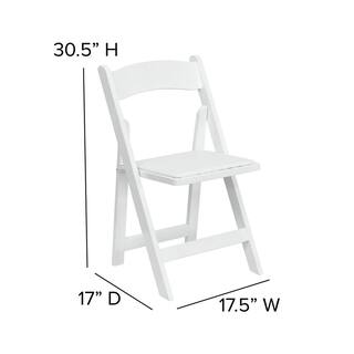 Flash Furniture Hercules Series White Wood Folding Chair with Vinyl Padded Seat XF2901WHITE