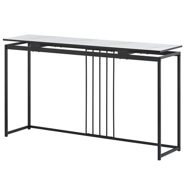 MDF Top Console Table with Metal Frame for Entryway， Hallway