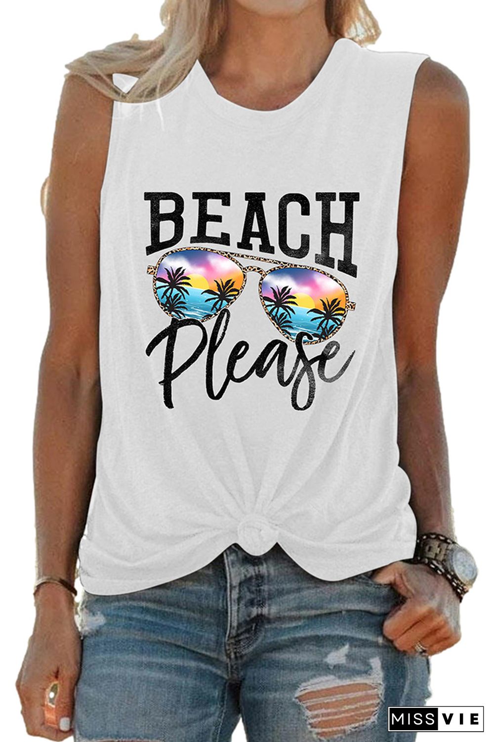 Beach Plwase Printed Tank Top