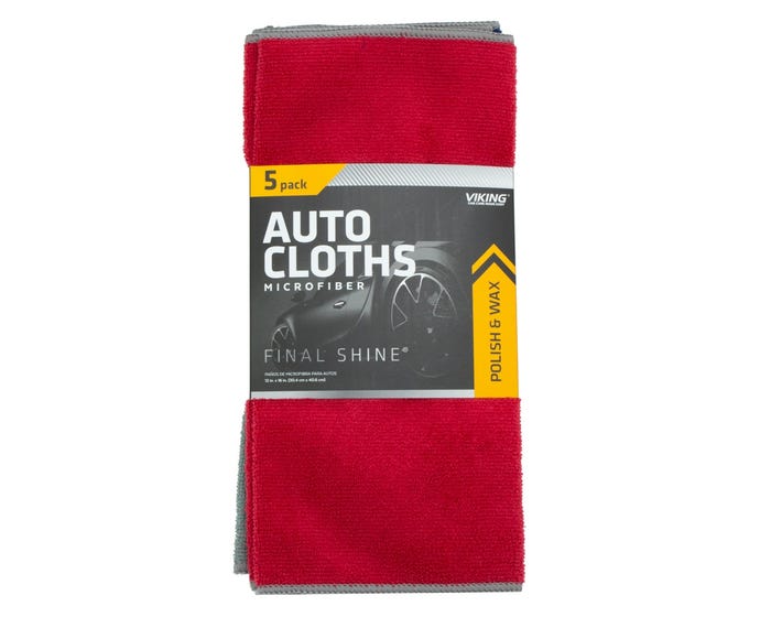 Viking Microfiber Final Shine Automotive Cloth， 5 Pack - 821210