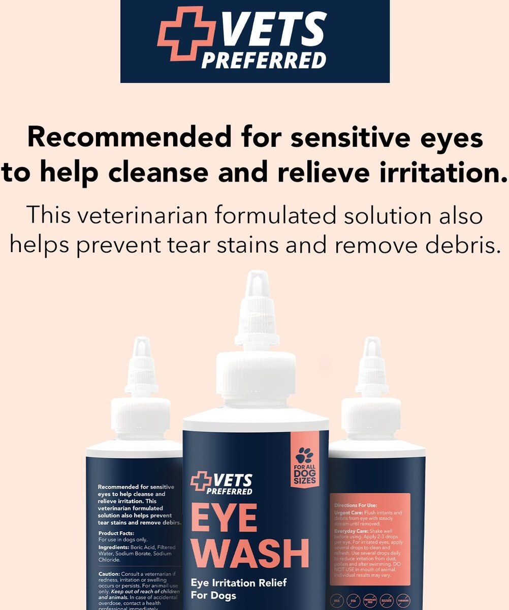 Vets Preferred Advanced Eye Wash for Dogs， 4-oz bottle