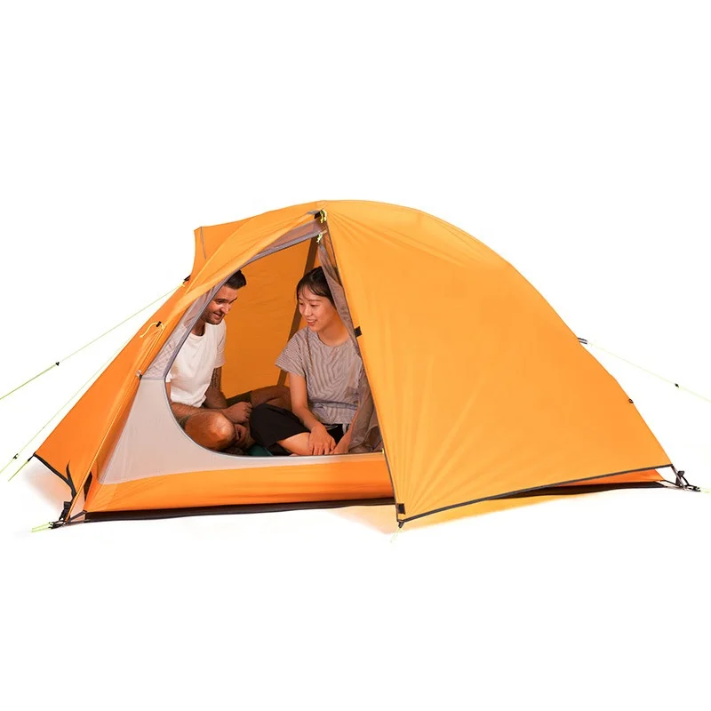 2 Persons Nylon Silicone Coating Double Layer Aluminum Waterproof Camping Tent Ultralight Hiking Mountain Tent Outdoor