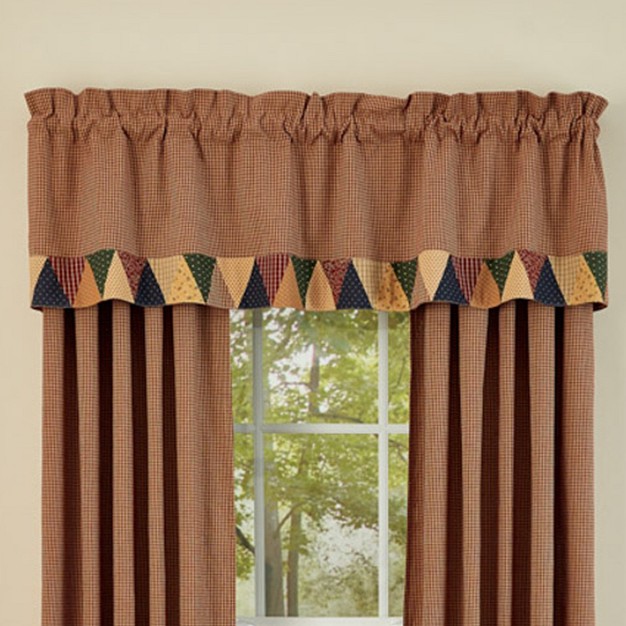 Montclair Check Lined Border Valance 60 x27 x27 X 14 x27 x27