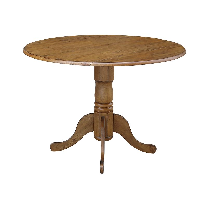 International Concepts 42-in. Round Drop-Leaf Pedestal Table