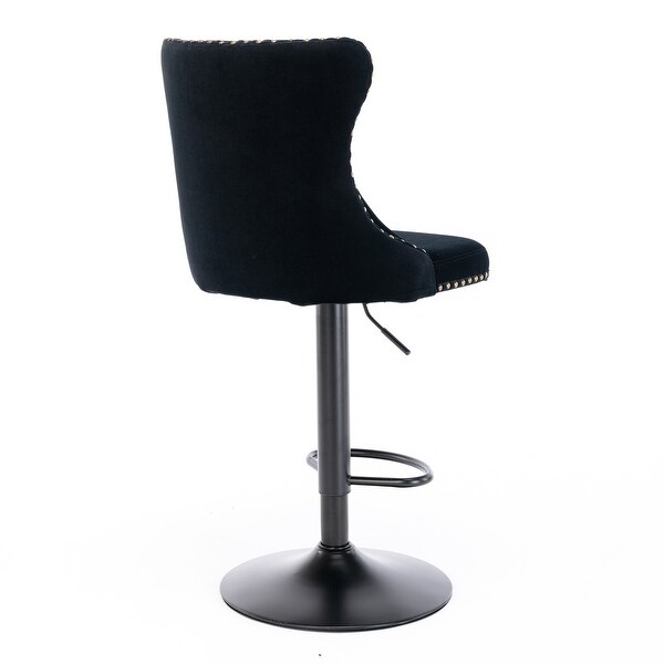 Swivel Velvet Barstools Adjusatble Seat Height From，Backs Comfortable Tufted for Home Pub(Set of 2)