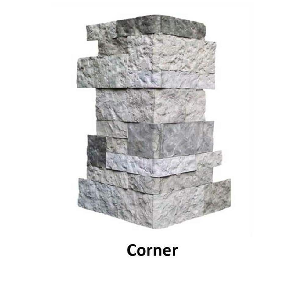 AIRSTONE Spring Creek Gray 2 - 4 in. x 4 - 10 in. Cement Standard CornerFinished End Wall Tiles (7.25 sq. ft.case) SCCESO