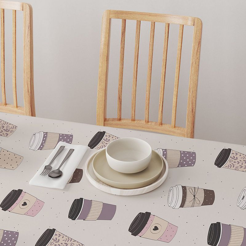 Square Tablecloth， 100% Polyester， 70x70， Coffee To Go