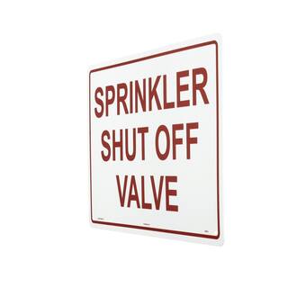 Lynch Sign 14 in. x 10 in. Sprinkler Shut Off Valve Sign Printed on More Durable Thicker Longer Lasting Styrene Plastic FES-  9