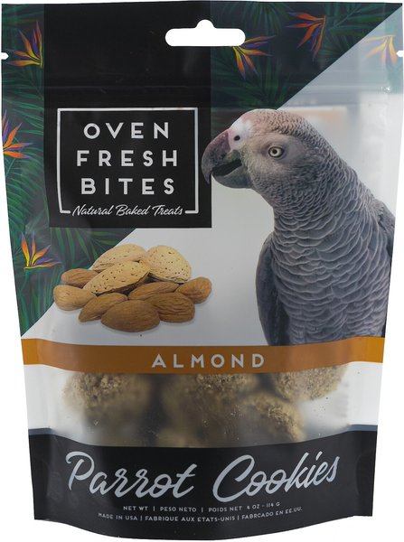 Caitec Oven Fresh Bites Baked Almond Cookies Parrot Treats， 4-oz bag