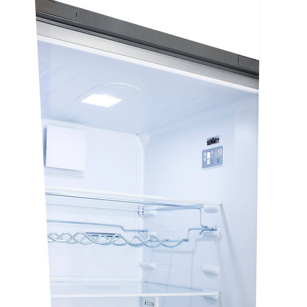 Summit Appliance 24 in. 11.35 cu. ft. Bottom Freezer Refrigerator in Stainless Steel Counter Depth FFBF246SSLHD