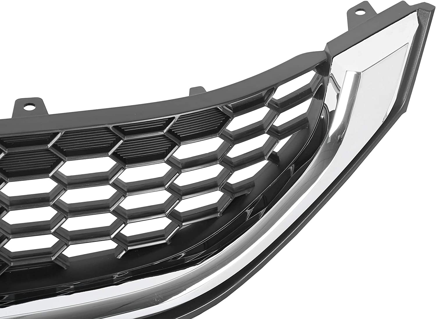 ECOTRIC Front Bumper Grille Black w/Molding for 2013 2014 2015 Honda Civic Sedan Replaces HO1200216 HO1202109 71121TR3A01 71122TR3A01