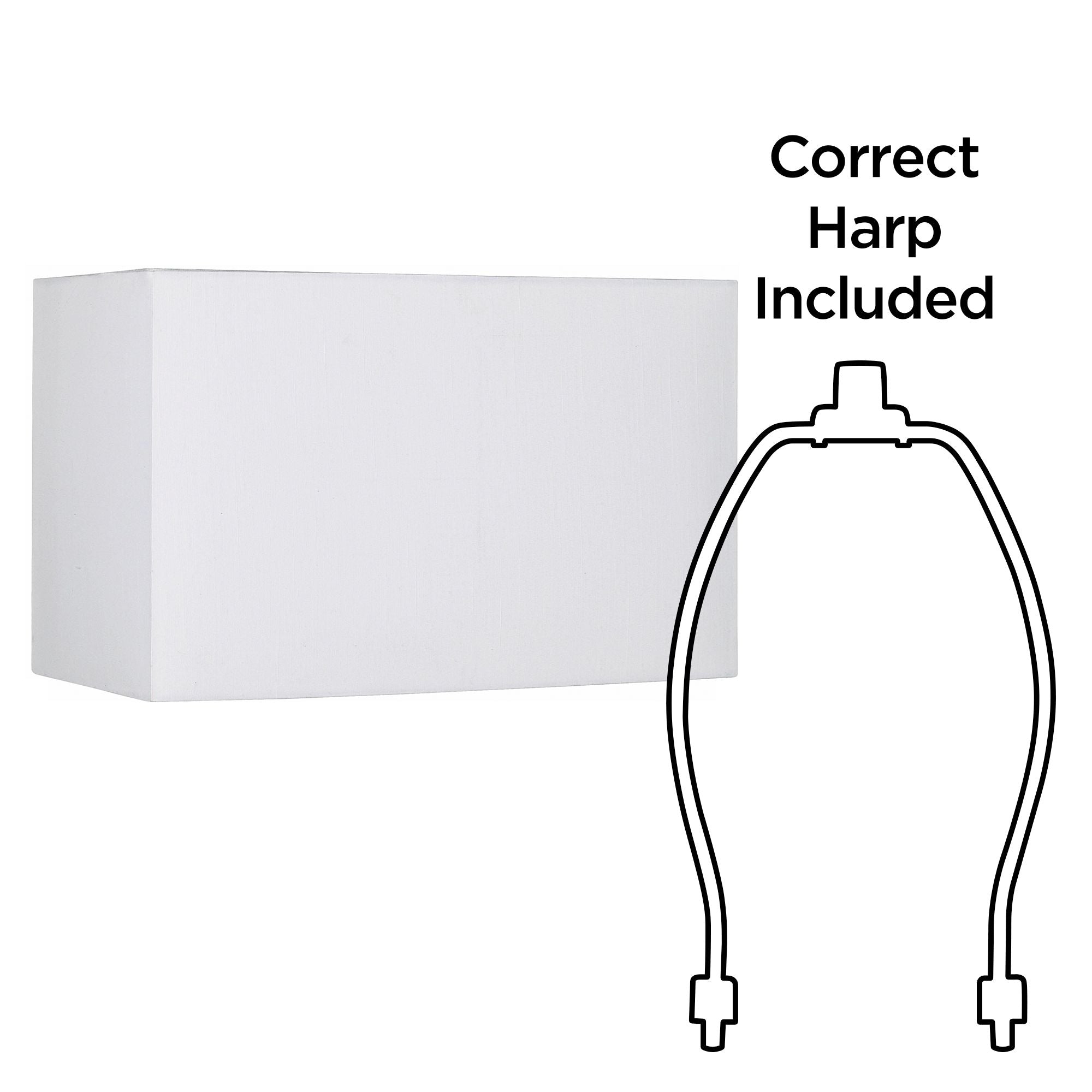 Brentwood White Medium Rectangular Hardback Lamp Shade 16