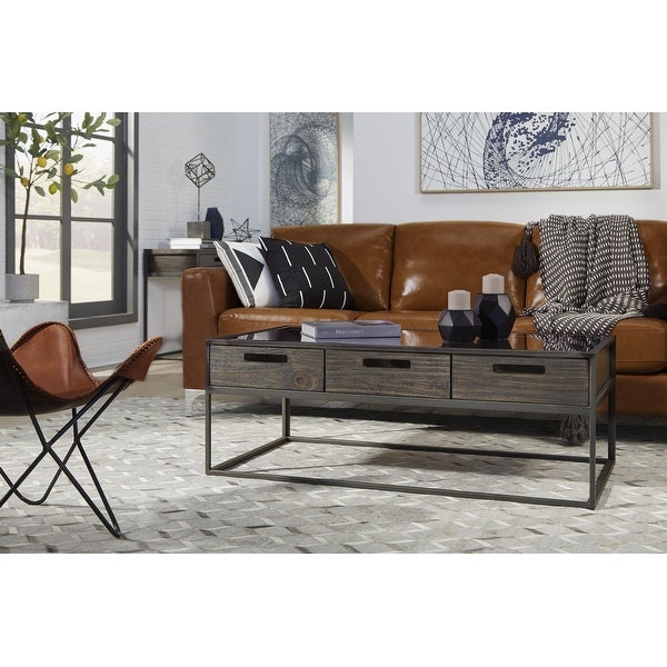 Bradley Three-Drawer Coffee Table in Chalet