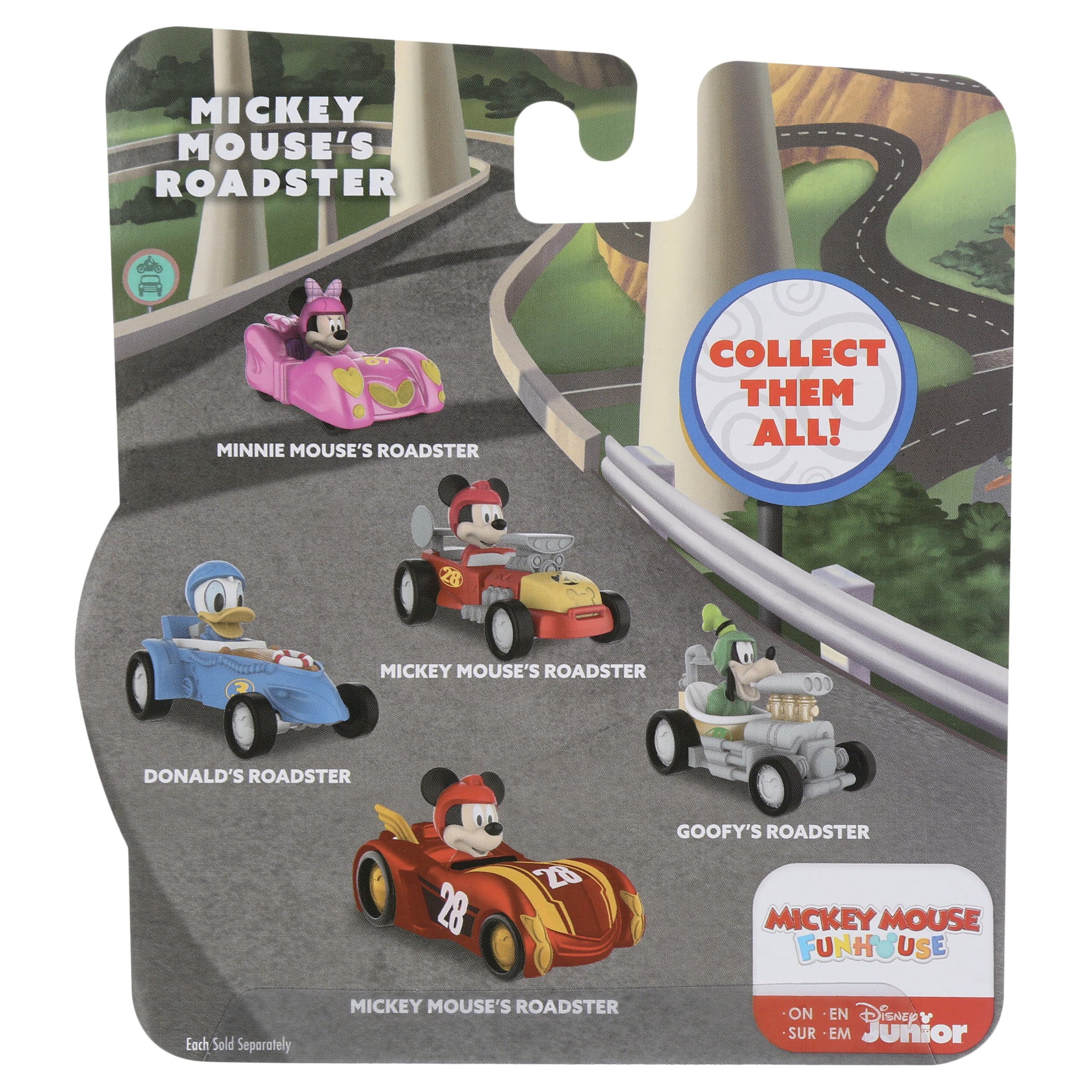 Mickey Mouse Die-Cast Roadster Vehicles 2-Pack， Mickey Mouse 2 Pack，  Kids Toys for Ages 3 Up， Gifts and Presents