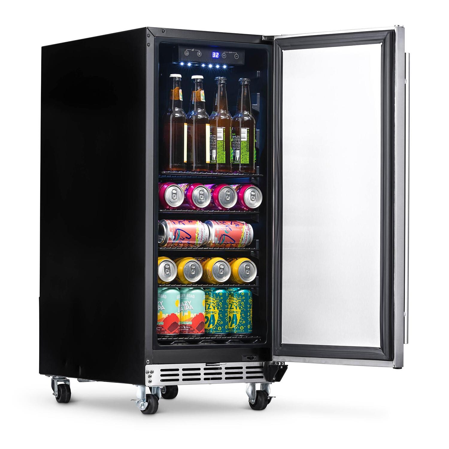 NewAir 15-Inch 3.2 Cu. Ft. Built-in 90 Can Outdoor Beverage Fridge