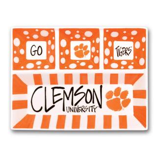 Magnolia Lane Clemson Ceramic 4 Section Tailgating Serving Platter 53175