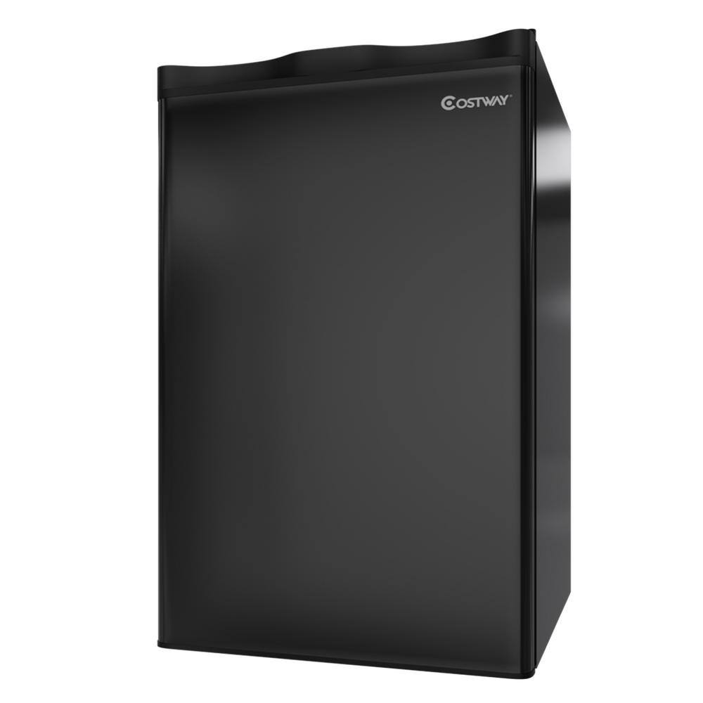 Costway 3.2 cu. ft. Compact Refrigerator Mini Dorm Small Fridge in Black with Freezer Reversible Door GHM0190BK