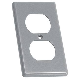 Carlon 1 Gang Gray Non-Metallic Handy Box Duplex Receptacle Cover HB1DP