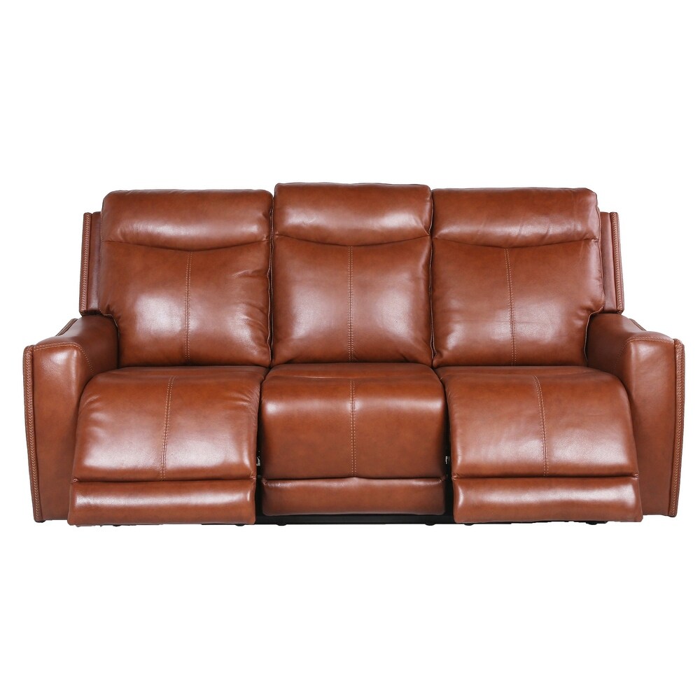 Newport Power Top Grain Leather Reclining Sofa by Greyson Living