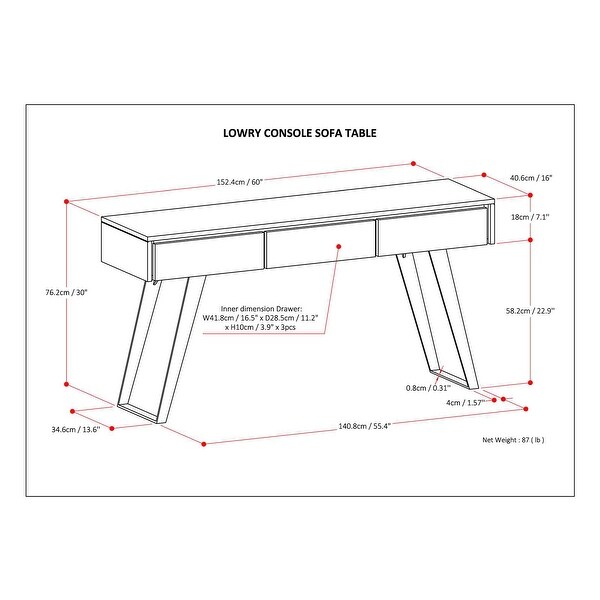 WYNDENHALL Mitchell SOLID ACACIA WOOD and Metal 60 inch Wide Modern Industrial Console Sofa Table - 60 W x 16 D x 30 H