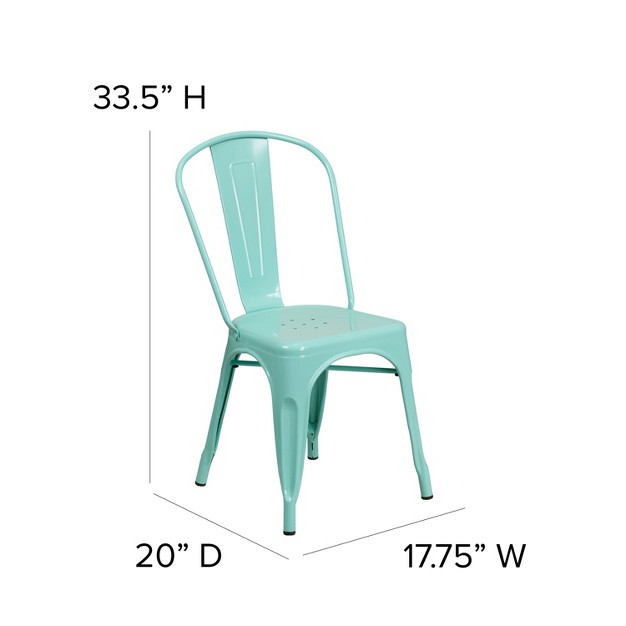 Flash Furniture Commercial Grade Metal Indoor outdoor Stackable Chair